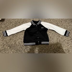 DKNY Black and White Button-Up Jacket